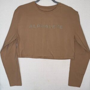 Alphalete Women's Tan Long Sleeve Crop Top
